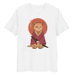 Japanese Tee Shirt - Neko Battôsaï -Shibui Store t shirt japonais neko battosai s blanc 282
