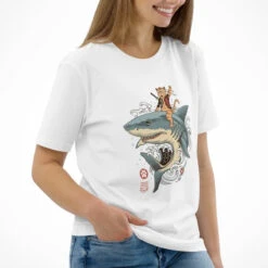 Japanese Tee Shirt - Neko Shark -Shibui Store t shirt japonais neko requin 769