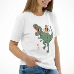 Japanese Tee Shirt - Neko T-Rex -Shibui Store t shirt japonais neko t rex 789