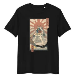 Japanese Tee Shirt - Ukiyo-e Mecha & Fuji -Shibui Store t shirt japonais ukiyo e mecha fuji s noir 650