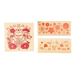 Japanese Wooden Stamp - Flowers -Shibui Store tampon en bois fleurs du japon 869