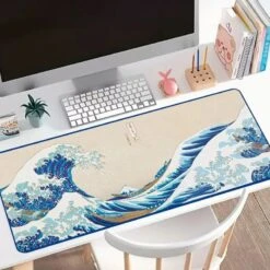 The Great Wave Off Kanagawa Desk Mat -Shibui Store tapis de bureau grande vague kanagawa 965