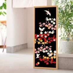 Japanese Tenugui – Ume To Tsuru -Shibui Store tenugui japonais ume to tsuru 395