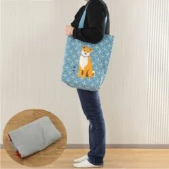 Japanese Tote Bag – Blue Shiba Shippo -Shibui Store tote bag bleu shiba shippo 439