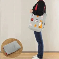 Japanese Tote Bag – Grey Omote To Shiba -Shibui Store tote bag gris omote to shiba 416