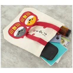 Japanese Tote Bag – Ivory Shiba Daruma -Shibui Store tote bag ivoire shiba daruma 565