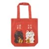 Japanese Tote Bag – Red Maneki Neko Shōfuku -Shibui Store tote bag rouge maneki neko shofuku 717