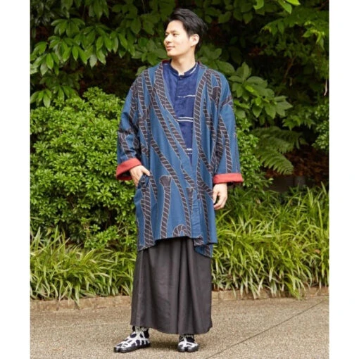 Blue Japanese Jacket For Men