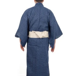 Blue Striped Yukata -Shibui Store yukata japonais raye bleu 878