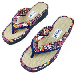 Japanese Zori Slippers - Sakura Blue -Shibui Store zori japonaises sakura bleu eu 35 37 272